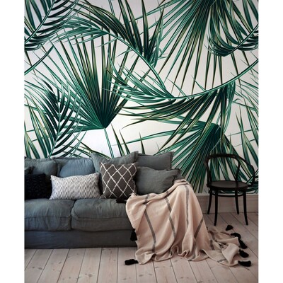 Papier peint Feuilles de palmier vert paradisiaque